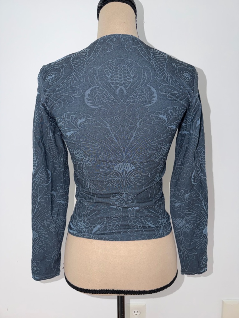 Wolford Velvet Mix Blue Long Sleeve - Picture 3 of 11